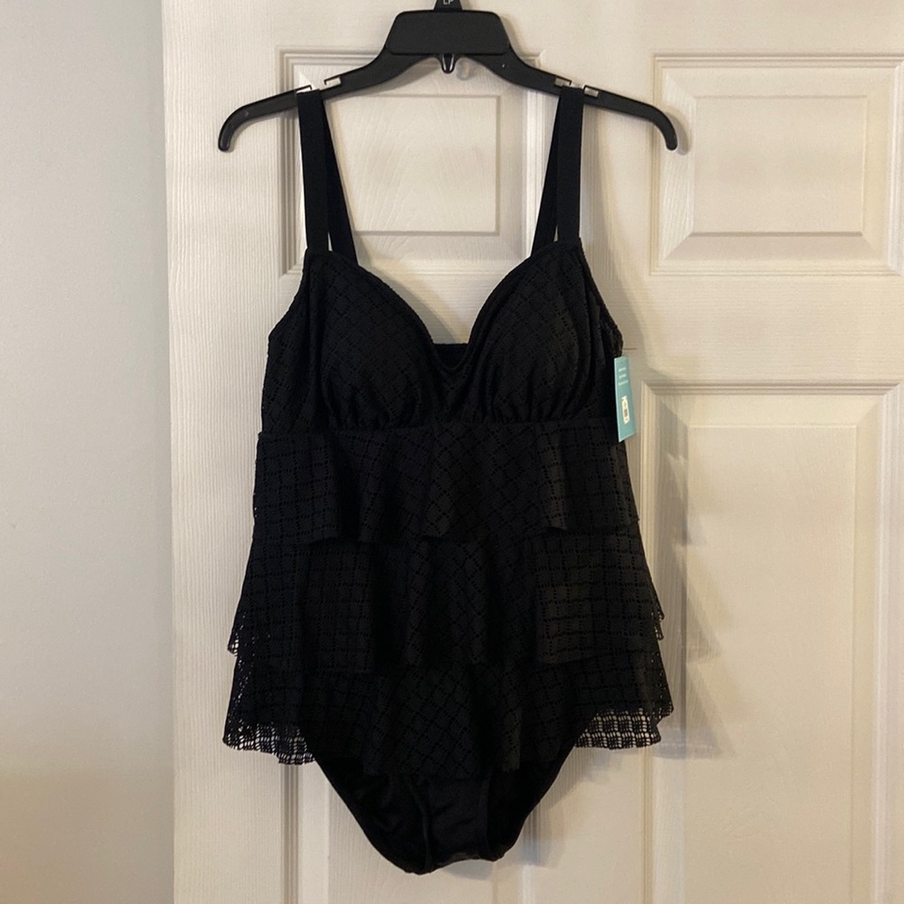Bal Harbour Swim size 12 brand new with tags please see all photos color black